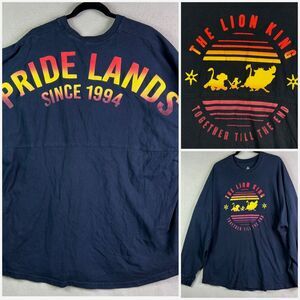 Disney Lion King Spirit Jersey Men XXL Pride Lands LGBTQ  Long Sleeve Shirt Blue